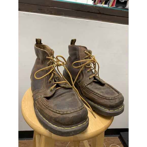 Dr. Martens Aiken Brown Leather Moc Toe Boot Lace Up Men’s Size US 13M AW004